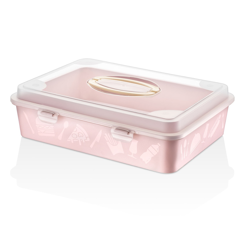 BOITE A GATEAU 32X25X8 CM MIX GRIS/ROSE/BEIGE