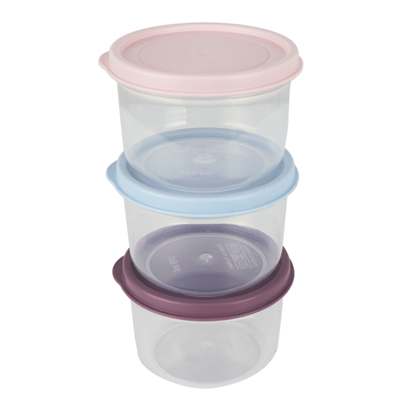 SET 3 MINI BOITES PLASTIQUE 3X175 ML MIX BLEU/ROSE/VIOLET