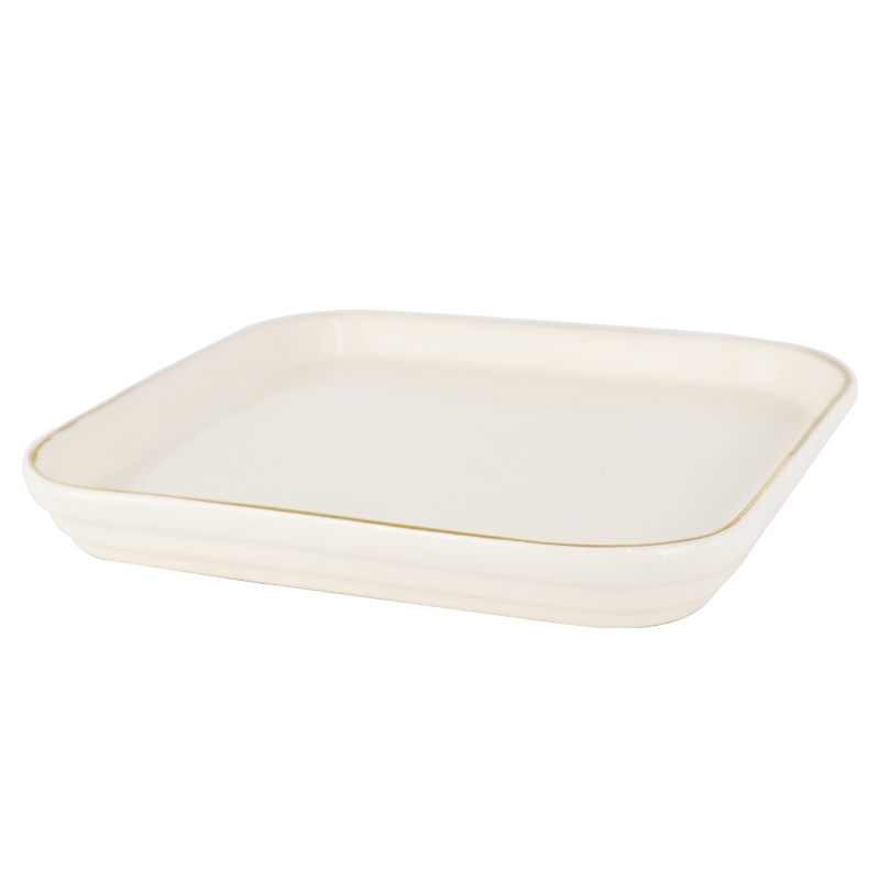 PLAT CERAMIQUE 19 X 19 X 2,5 CM  MIX BLANC/NOIR