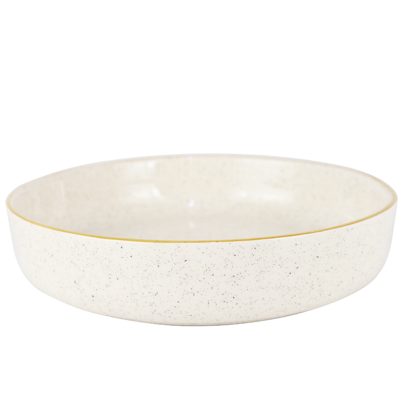 GRAND BOL CERAMIQUE 20 X 5 CM  MIX BLANC/NOIR