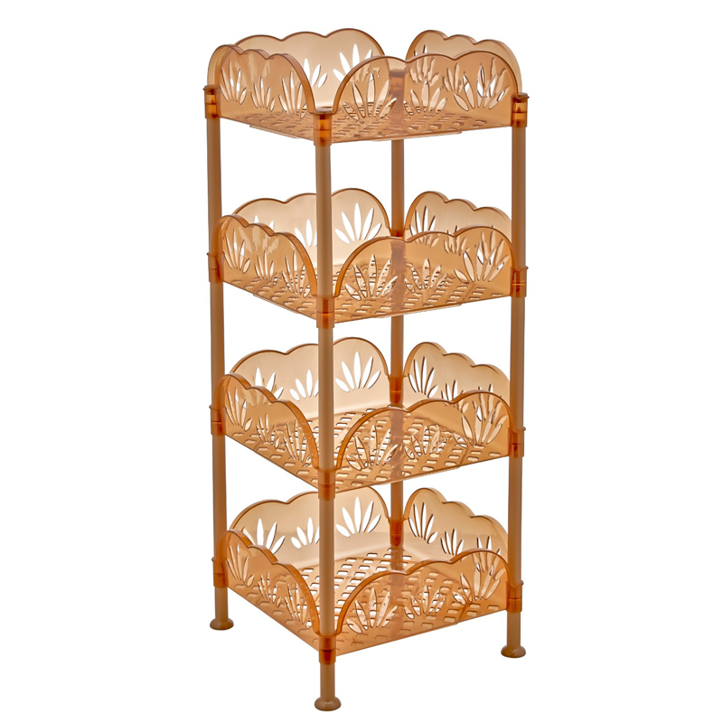 ETAGERE 4 NIVEAUX 34X34X84 CM COULEUR MIEL