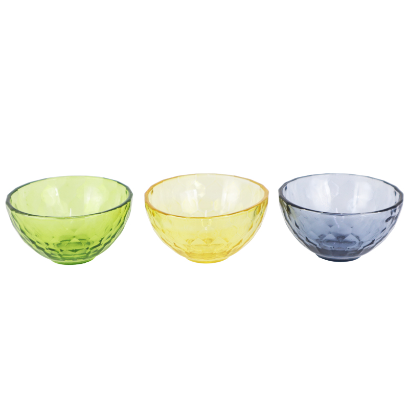 MINI BOL EN VERRE 7X4 CM MIX VERT/BLEU/JAUNE
