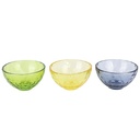 MINI BOL EN VERRE 7X4 CM MIX VERT/BLEU/JAUNE