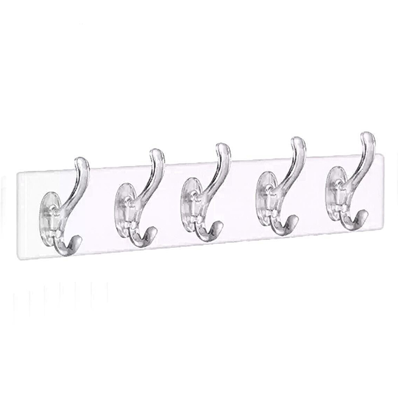 PORTE MANTEAU 5 POSITIONS 30X7 CM TRANSPARENT