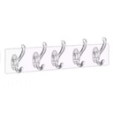 PORTE MANTEAU 5 POSITIONS 30X7 CM TRANSPARENT