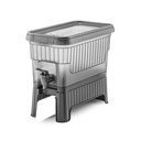 DISTRIBUTEUR BOISSON AVEC ROBINET 4 LITRES PLASTIQUE COULEUR GRIS