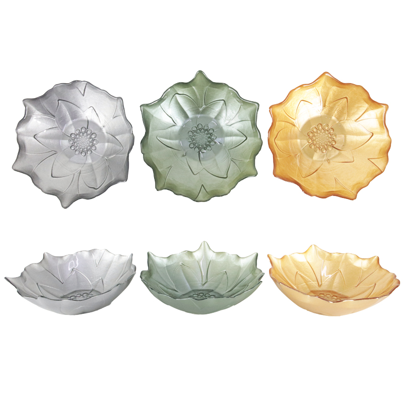 BOL VERRE 16 CM MIX OR/ARGENT/VERT