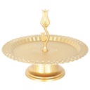 PLATEAU SERVICE PLASTIQUE AVEC PIED MODELE OR - 21 * 27,5 cm