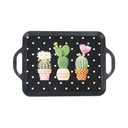 PLATEAU DECO PLASTIQUE 33X22 CM MIX BLANC NOIR 