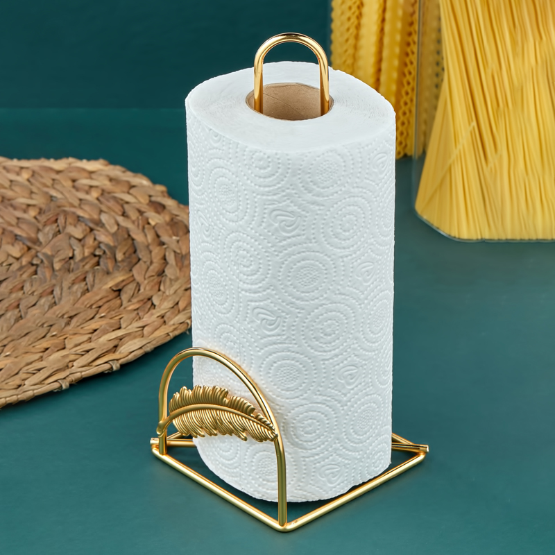 PORTE PAPIER DECO METAL MODELE FEUILLE OR 