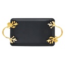 PLATEAU DECO METAL RECTANGULAIRE 29X18 CM MIX BLANC / NOIR