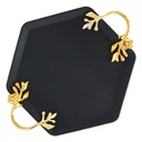PLATEAU DECO METAL 29 CM MIX BLANC / NOIR