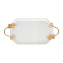 PLATEAU DECO METAL OCTOGONAL 36X21 CM MIX BLANC / NOIR