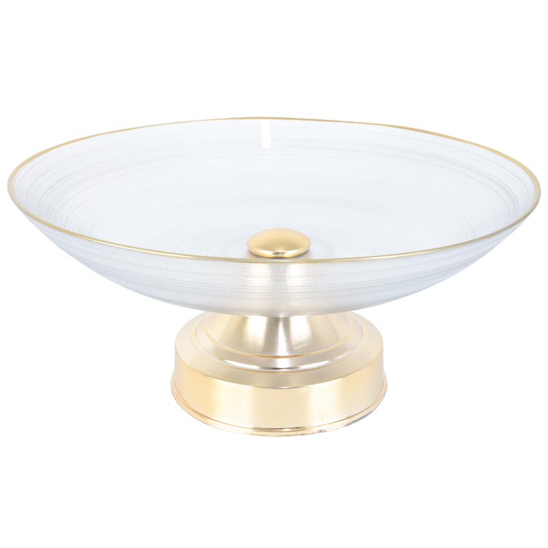 BOL VERRE AVEC PIED MODELE OR 30X12 CM 