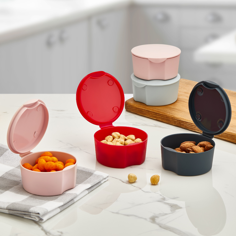 SET 4 PIECES BOITE PLASTIQUE 120 CC MIX VERT/ROSE/GRIS/ROUGE