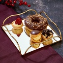PLATEAU DECO METAL 18X18X4 CM MODELE OR