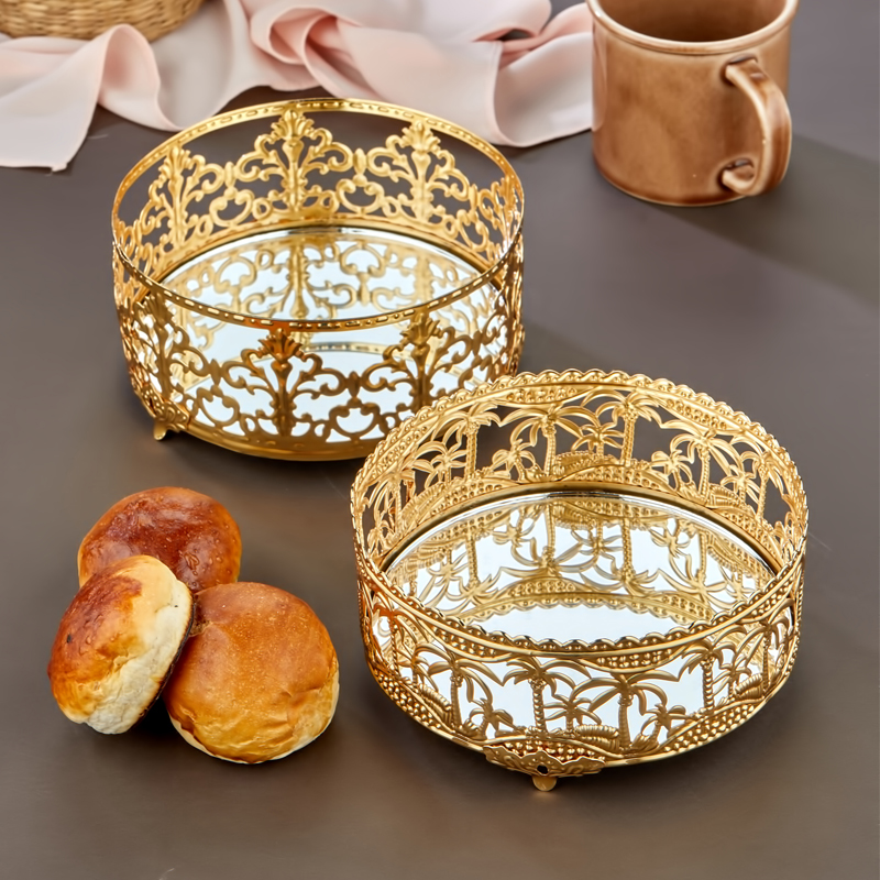 PRESENTOIR PANIER DECO METAL 15 CM MODELE OR 