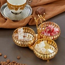 PRESENTOIR DECO METAL 3 COMPARTIMENTS 16X16X10 CM MODELE OR