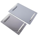 SET 2 PLATEAU DECO MIRROIR POIGNEE ARGENT 26X17 CM + 33X23 CM 