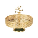 PLAEAU DECO PRESENTOIR AVEC PIED 20 CM MODELE OR 