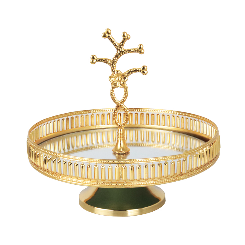 PLAEAU DECO PRESENTOIR AVEC PIED 20 CM MODELE OR 