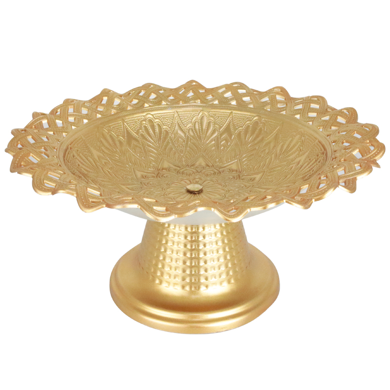 PLATEAU DE FRUIT AVEC PIED 26X12 CM PLASTIQUE MODELE OR