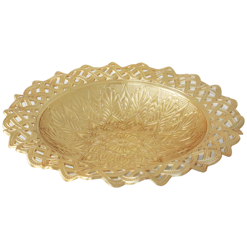 PLATEAU DE FRUIT 25 CM PLASTIQUE MODELE OR 
