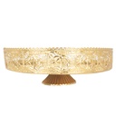 PLATEAU DECO METAL AVEC PIED DIAMETRE 30  CM MODELE OR 