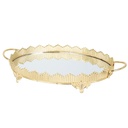 PLATEAU DECO METAL OVAL 41X33 CM MODELE OR