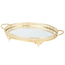 PLATEAU DECO METAL OVAL 41X33 CM MODELE OR