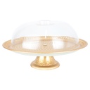 BOITE A GATEAU PLASTIQUE AVEC COUVERCLE TRANSPARENT 31X21 CM MODELE OR 