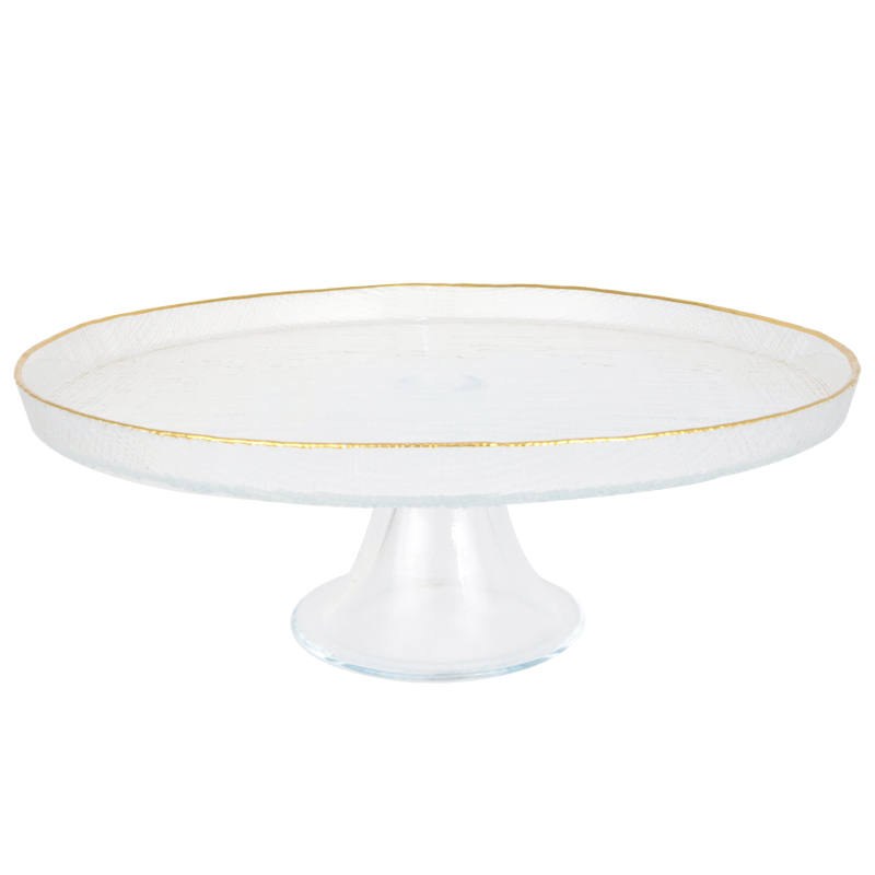 PRESENTOIR VERRE AVEC PIEDS EN VERRE 28 CM 