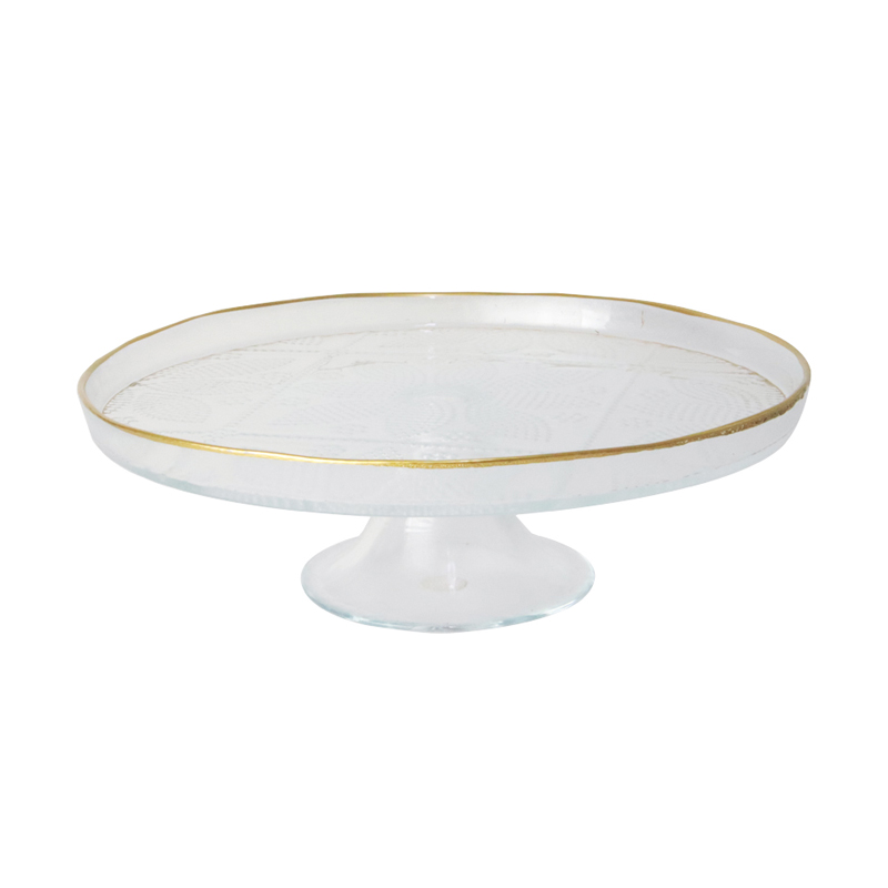 PRESENTOIR VERRE AVEC PIEDS EN VERRE 21 CM 