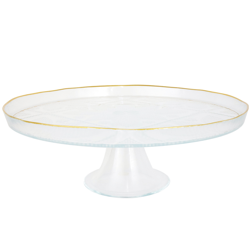 PRESENTOIR VERRE AVEC PIEDS EN VERRE 28 CM 