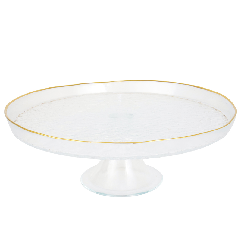 PRESENTOIR VERRE AVEC PIEDS EN VERRE 28 CM 