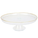 PRESENTOIR VERRE AVEC PIEDS EN VERRE 28 CM 