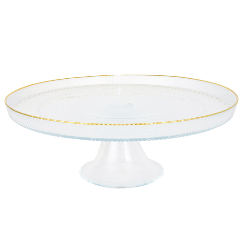 PRESENTOIR VERRE AVEC PIEDS EN VERRE 28 CM 