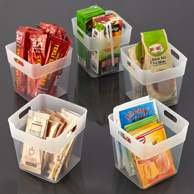 ORGANIZER PLASTIQUE 10X10X10 CM 750 CC. MODELE TRANSPARENT