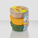 SET 3 BOLS PLASTIQUE AVEC COUVERCLE 400 CC