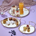 SET 3 PLATEAUX DECO METAL 20 CM / 25 CM / 30 CM MODELE OR 