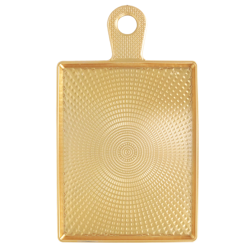 PLATEAU DECO PLASTIQUE 17.5X22 CM MODELE OR