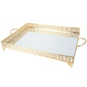 PLATEAU DECO METAL RECTANGULAIRE 43X31 CM MODELE OR 