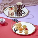 SET 2 PLATEAUX DECO METAL ROND 25 CM / 30 CM MODELE OR 