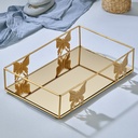 PLATEAU DECO METAL 36X23 CM MODELE OR MIRROIR BRONZE