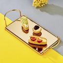 PLATEAU DECO METAL RECTANGULAIRE 27X14 CM MODELE OR MIRROIR BRONZE