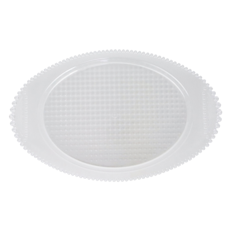 PLATEAU OVAL PLASTIQUE 41X26 CM TRANSPARENT 