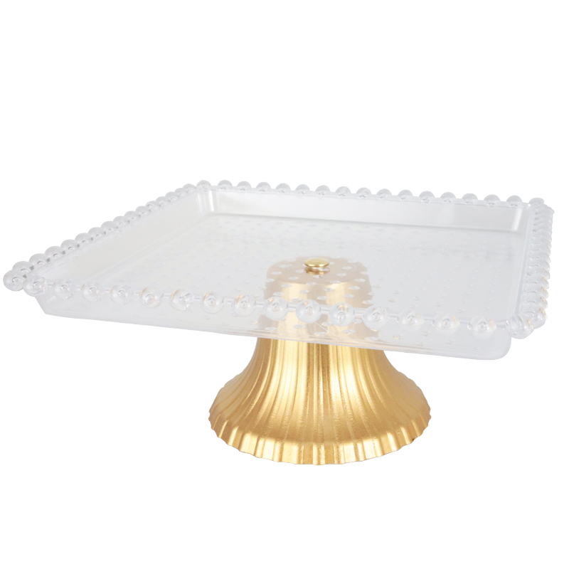 PRESENTOIR DECO PLASTIQUE AVEC PIEDS 22X22X9 CM