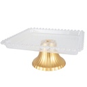 PRESENTOIR DECO PLASTIQUE AVEC PIEDS 22X22X9 CM
