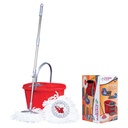 SET SEAU NETTOYAGE 17 LITRES + 2 SERPILLERE COULEUR ROUGE