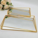 SET 2 PLATEAUX DECO METAL 33X22 CM + 28X18 CM MODELE OR 